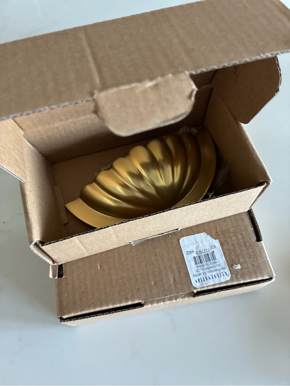 Ellis Bin Pull from Rejuvenation a sister brand of Williams Sonoma Solid Brass